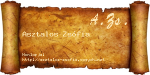 Asztalos Zsófia névjegykártya