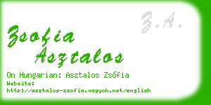 zsofia asztalos business card